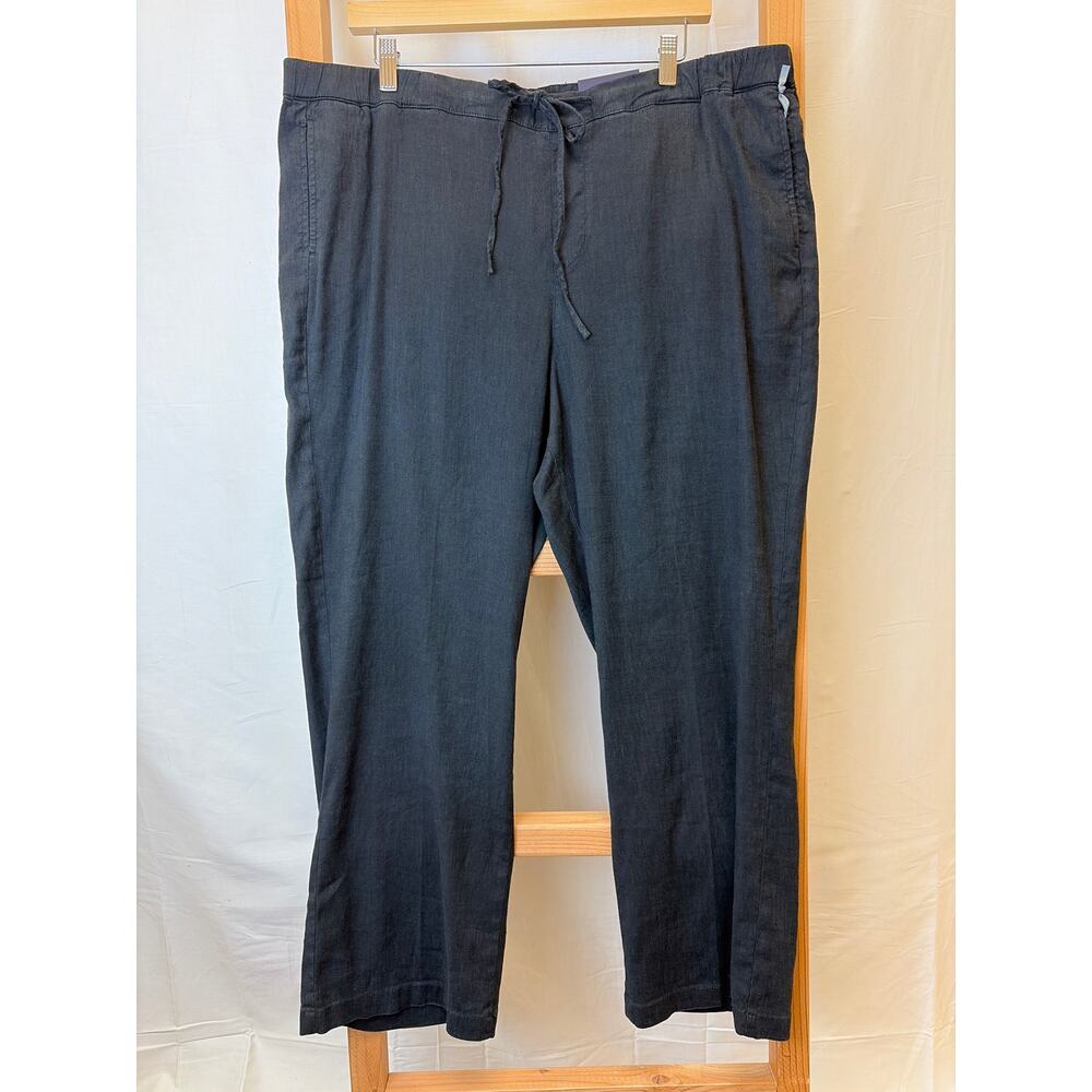 NWT NYDJ Black Linen Blend Ankle Pants Womens 18 #0464